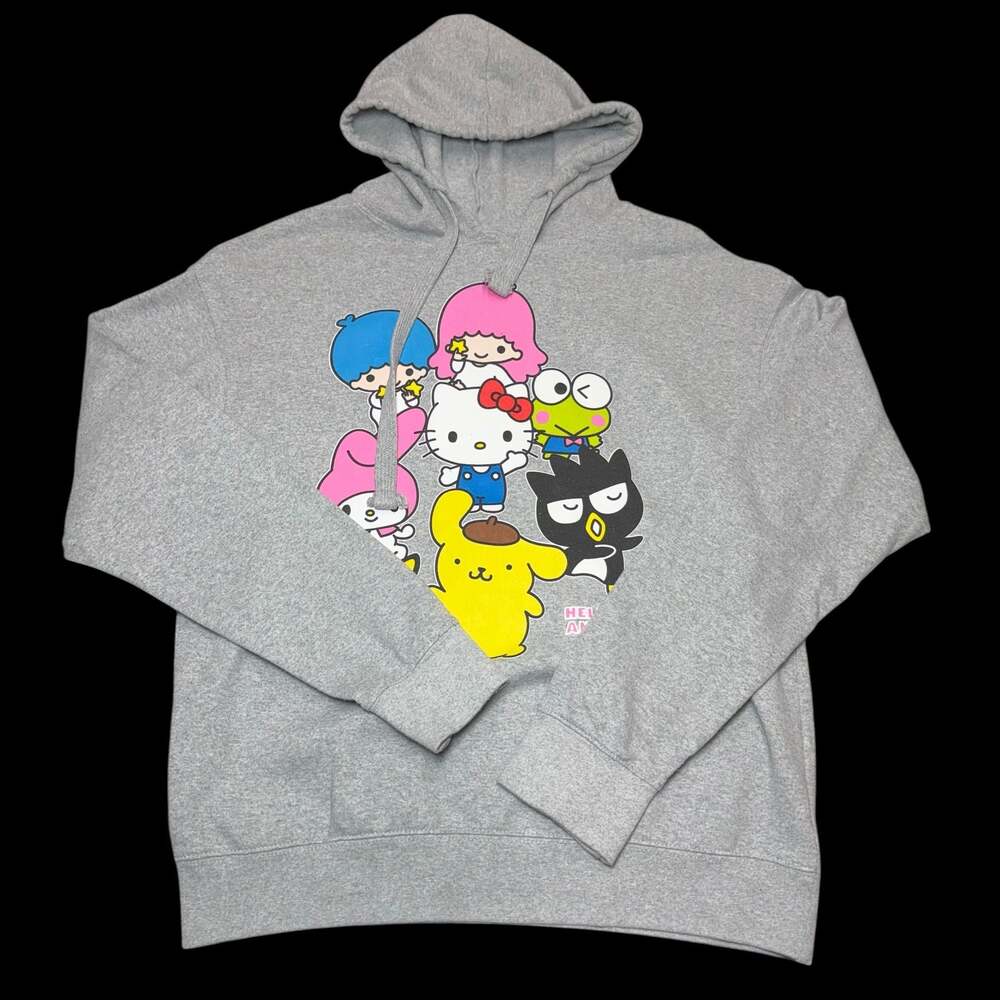 Hybrid Apparel Hello Kitty and Friends Gray Pullover Hoodie Size Small